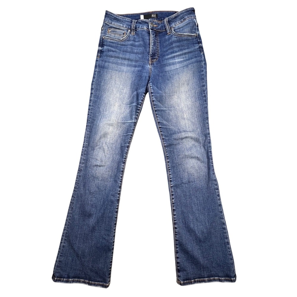 KUT from the Kloth Blue Whiskered Bootcut Jeans Women Size 6